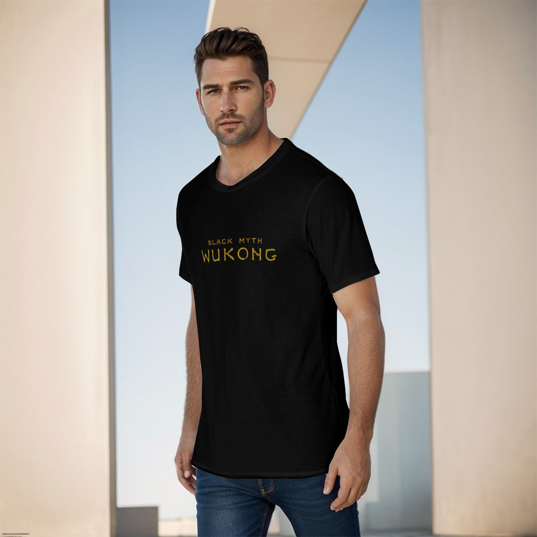 WuKong Ⅱ Black All-Over Print Men's O-Neck T-Shirt