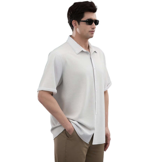 Allover-Print-Unisex-Shirt mit umklappbaren Ärmeln