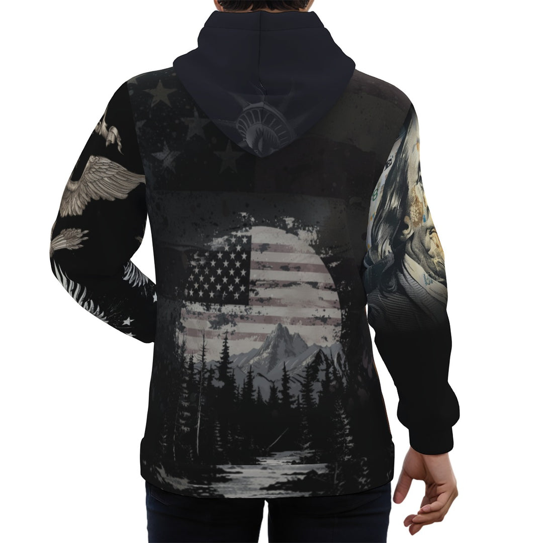 "LIBERTY" Eco-friendly All-Over Print Unisex Pullover Hoodie