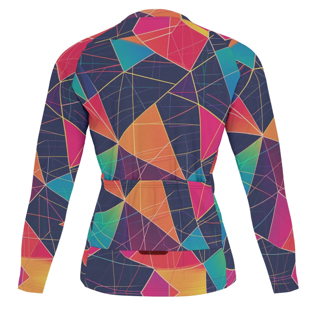 All-Over Print Raglan Men's Cycling Jersey With Long Sleeve