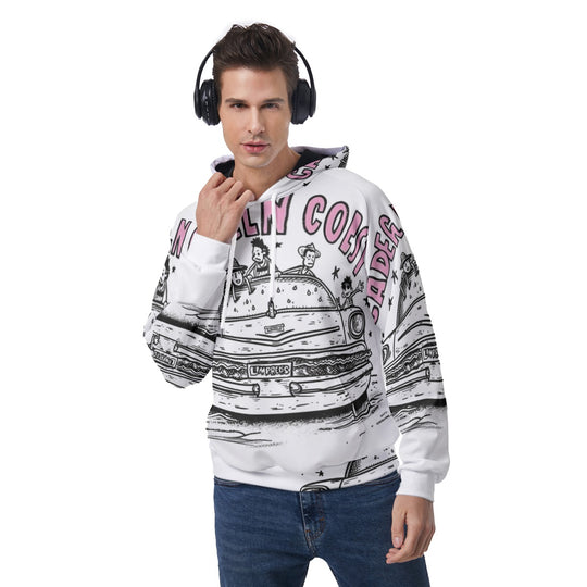 Retro Print Men's Raglan Pullover Hoodie