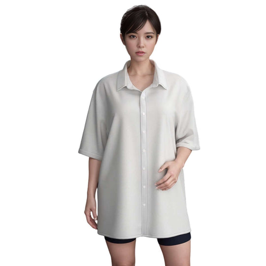 Street Style Men's Satin Silk Shirt With Folding Sleeve