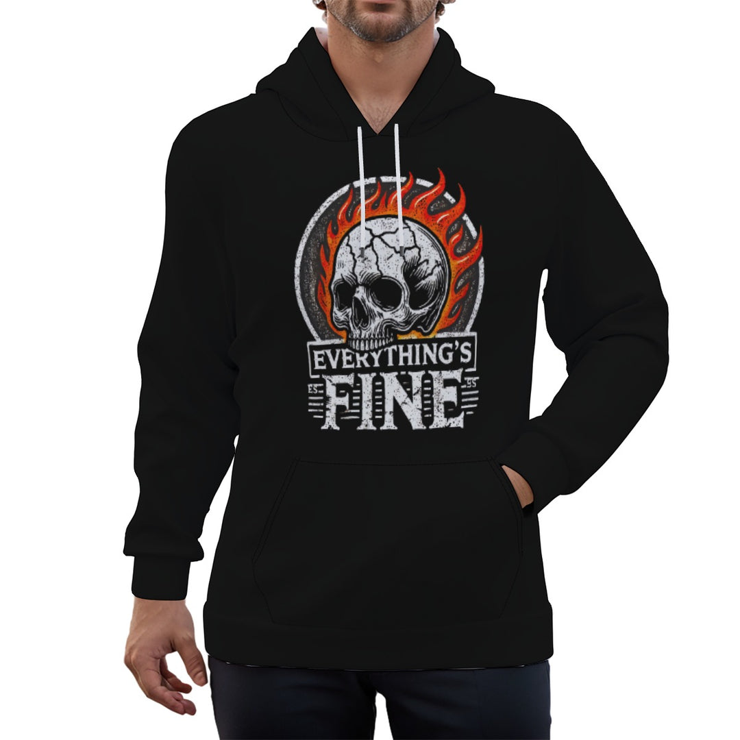 Flameskull Ⅰ Black Eco-friendly All-Over Print Unisex Pullover Hoodie