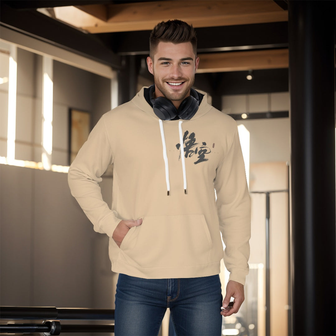 WuKong XII Khaki All-Over Print Men's Pullover Hoodie