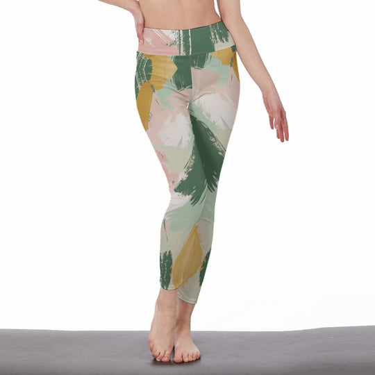 All-Over Print Women's High Waist Leggings | Side Stitch Closure