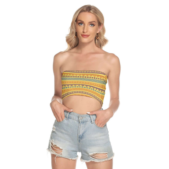 Hippie Colorful Striped Print Women's Sexy Tube Top