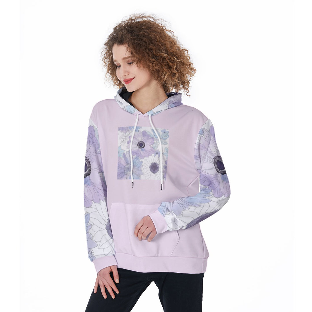 Women's Purple Floral Hoodie