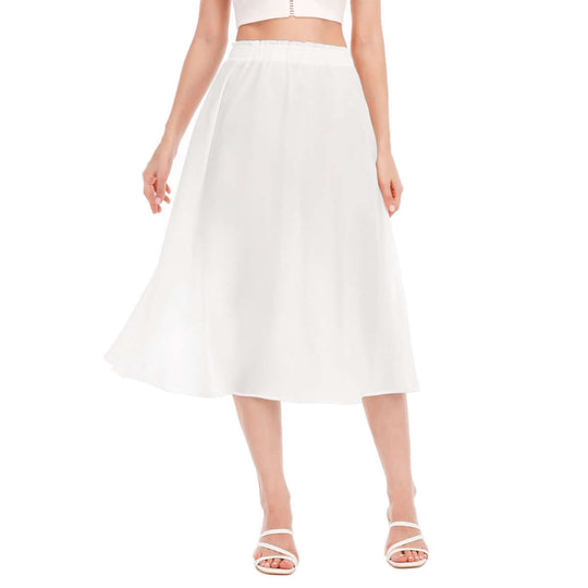 Archiify Cottagecore Women's Fashionable Summer Vacation Style Plaid Printed Long Section Chiffon Skirt