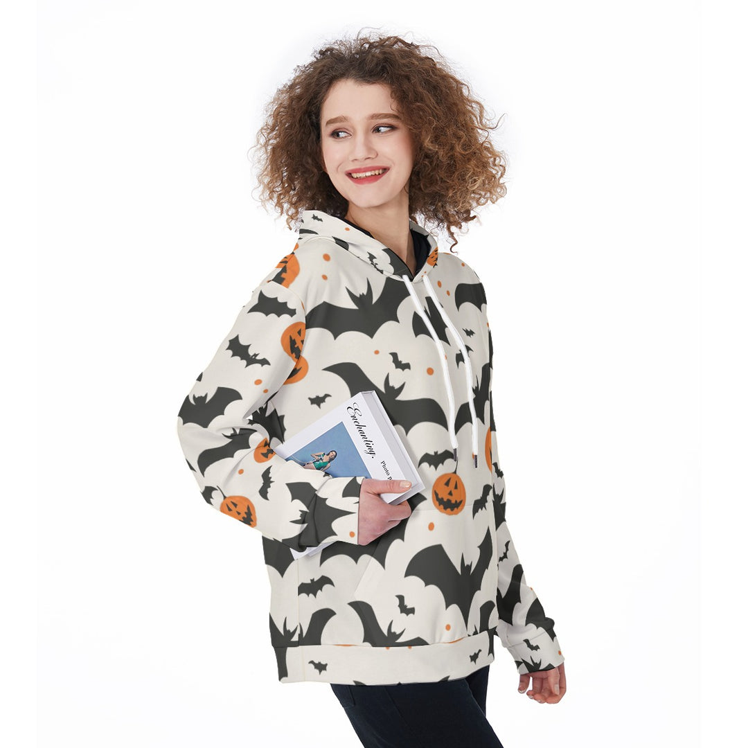 Bat Pumpkin Print Women's Hoodie