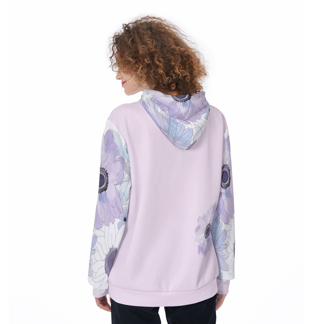 Women's Purple Floral Hoodie