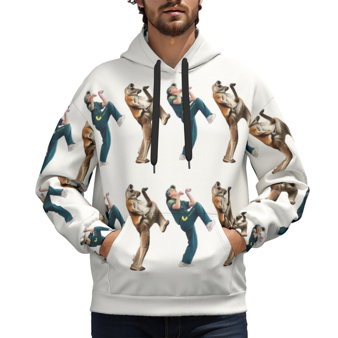 Breakdancing Kangaroo All-Over Print Unisex Plus Fleece Pullover Hoodie