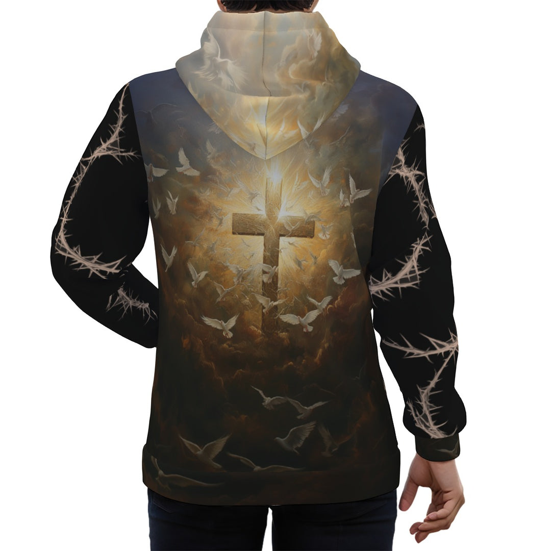 "God is My Life" Eco-friendly All-Over Print Unisex Pullover Hoodie