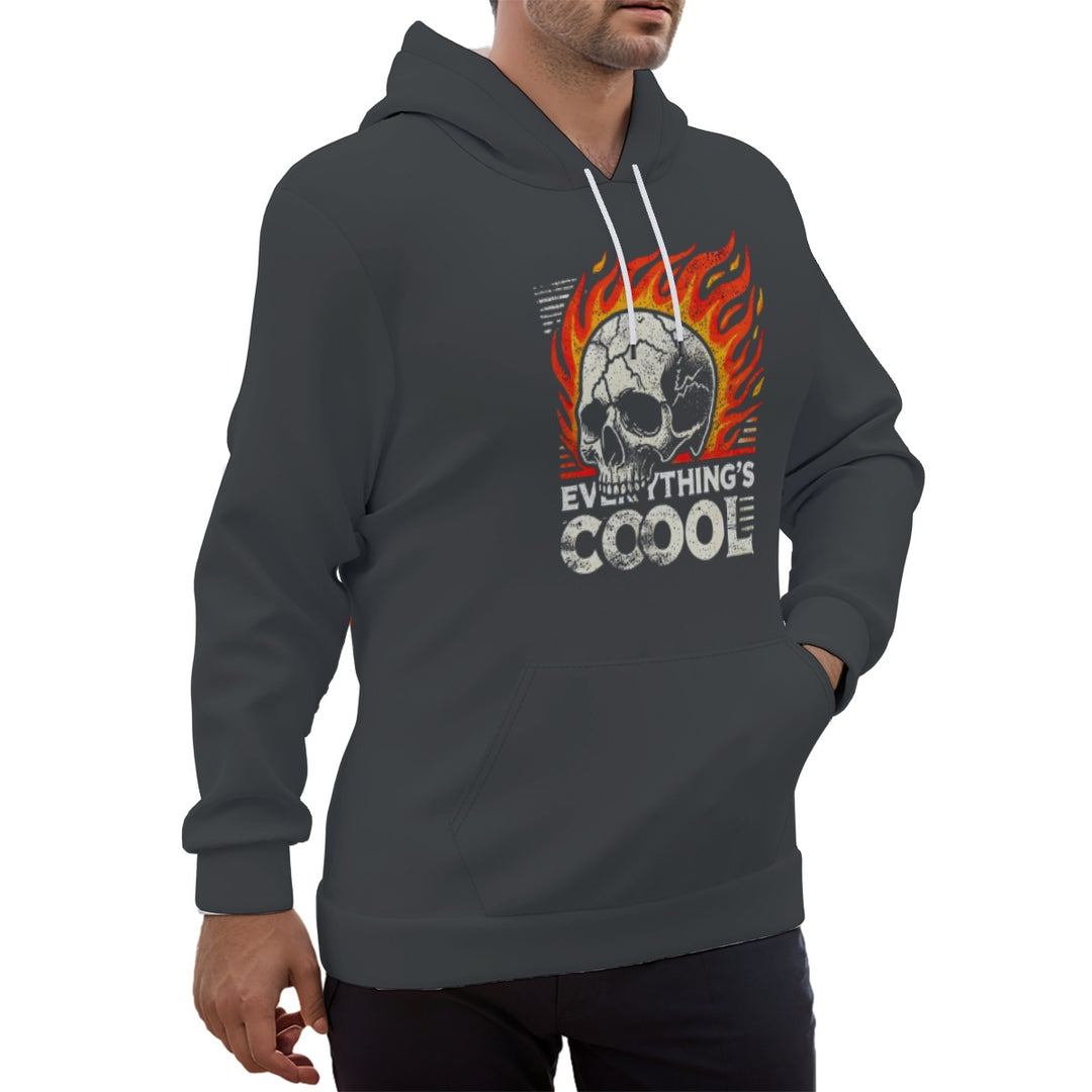 Flameskull Ⅱ Luna Grey Eco-friendly All-Over Print Unisex Pullover Hoodie