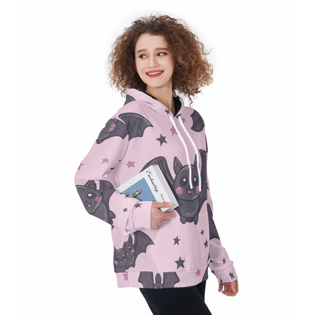 Halloween Bat Print Women's Pullover Hoodie