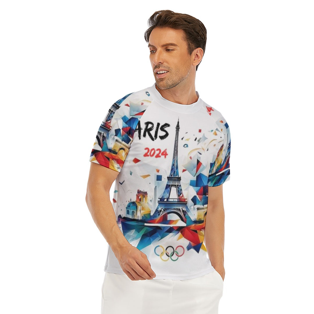 2024 Paris Olympic Men's Tight Surf Clothing With Half Sleeves