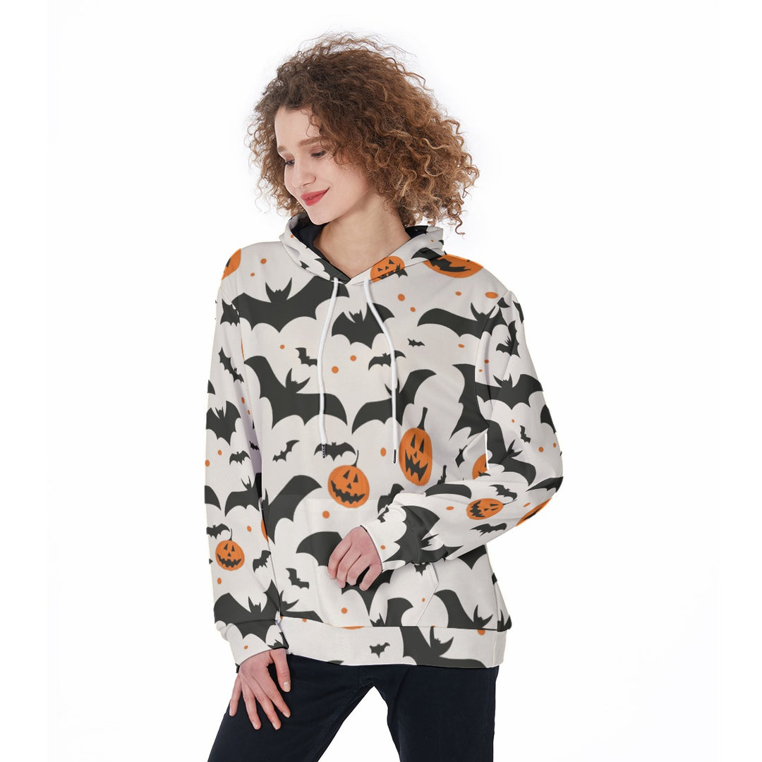 Bat Pumpkin Print Women's Hoodie