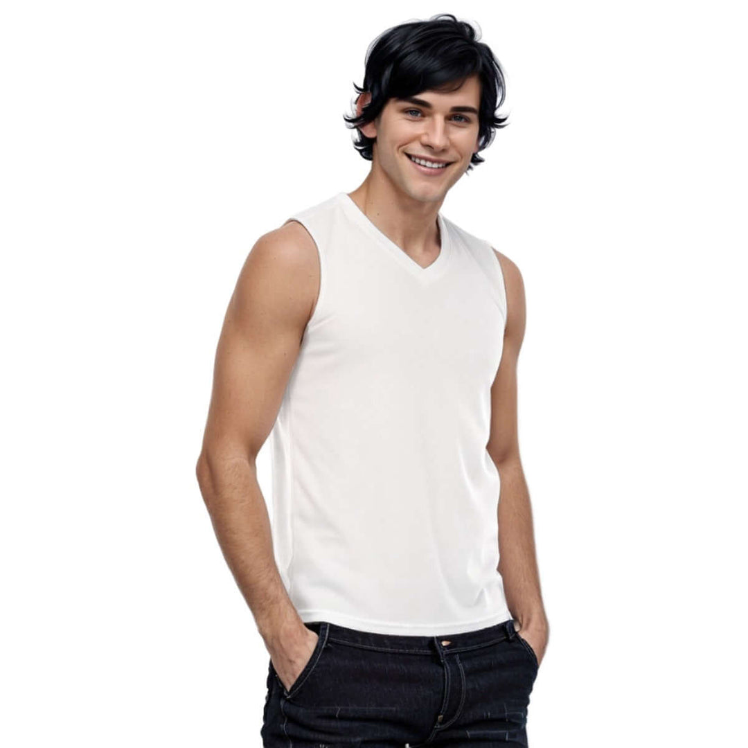 Street Style Men's V-neck Tank Top Graphic Vest | Personalized Gift - Archiify