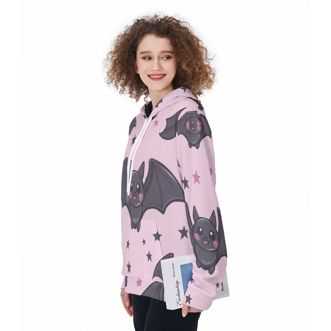 Halloween Bat Print Women's Pullover Hoodie