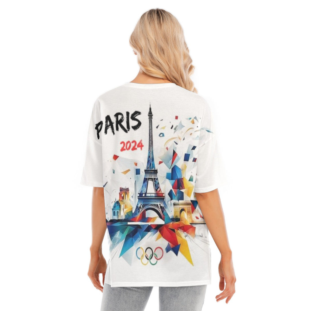 2024 Paris Olympic Women's Short Sleeves T-shirt With Hem Split