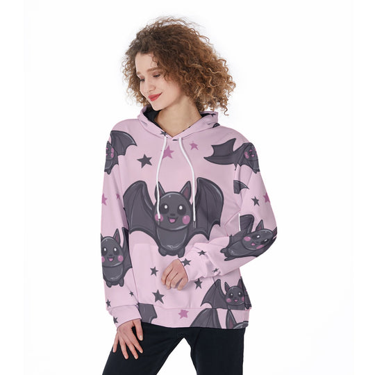 Halloween Bat Print Women's Pullover Hoodie