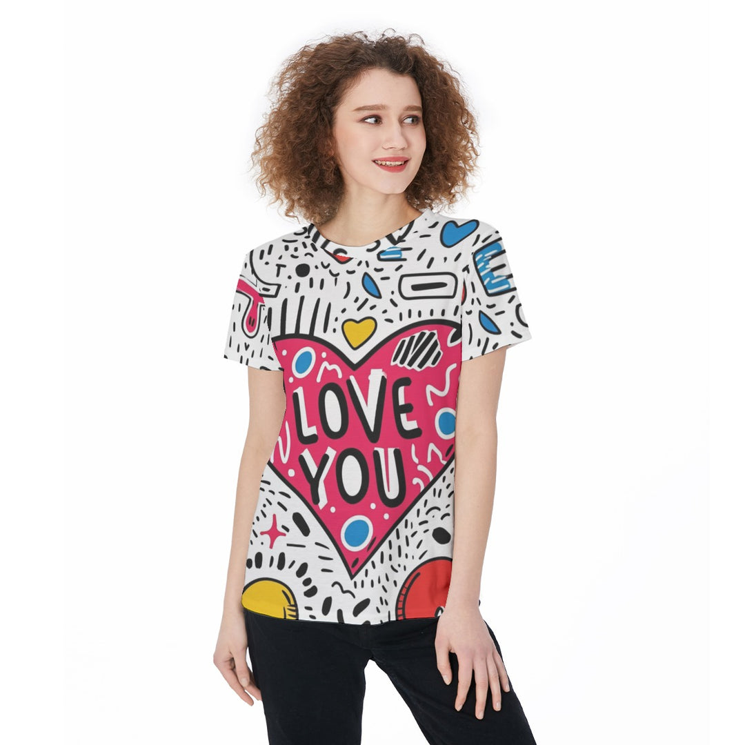 All-Over Print Round Neck T-Shirt