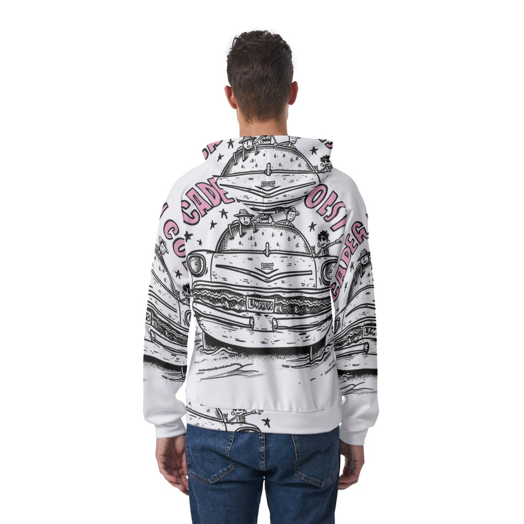 Retro Print Men's Raglan Pullover Hoodie