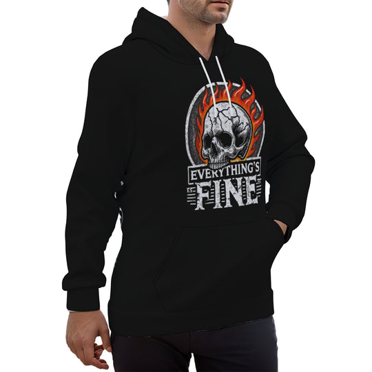 Flameskull Ⅰ Black Eco-friendly All-Over Print Unisex Pullover Hoodie