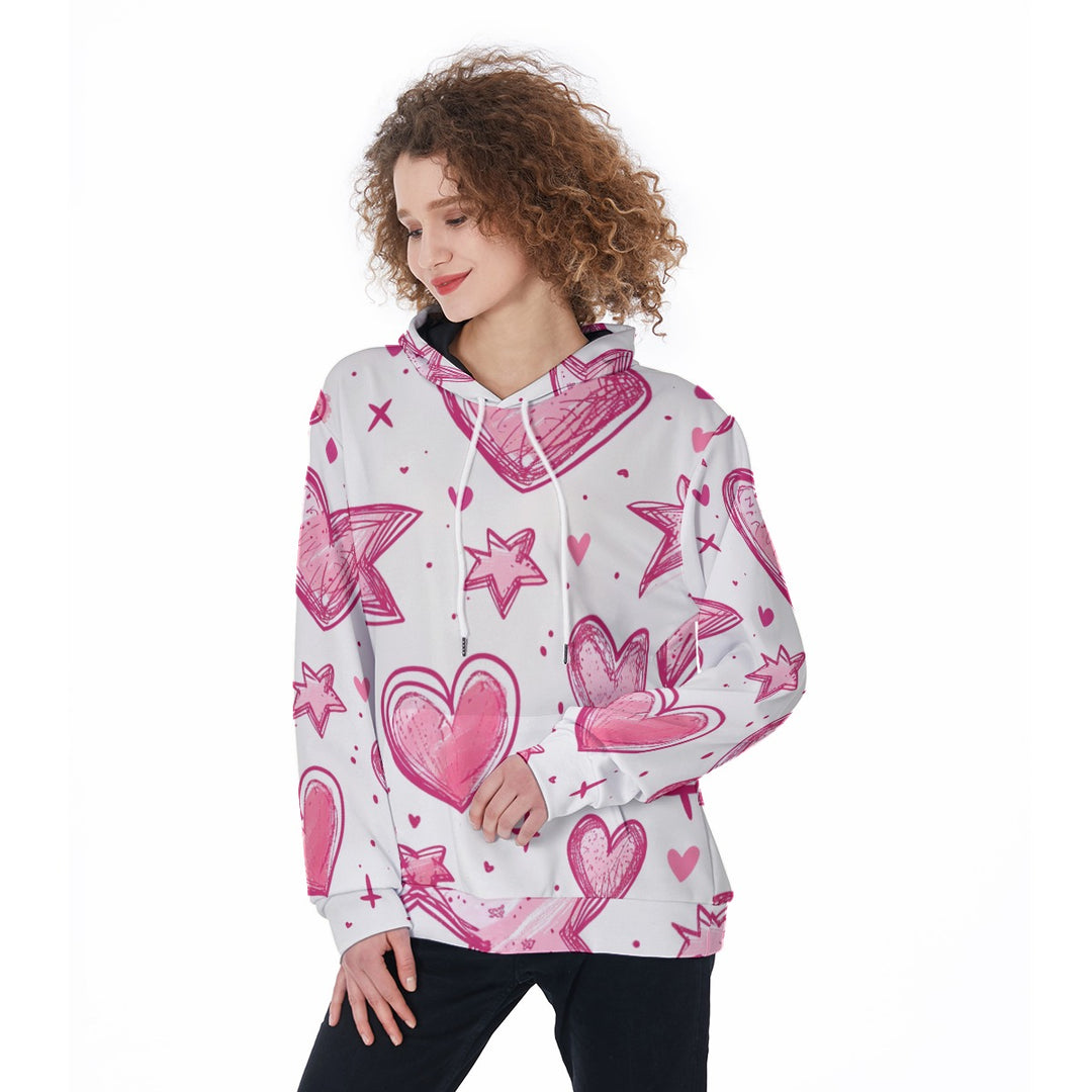 Pink Heart Customized Women's Hoodie