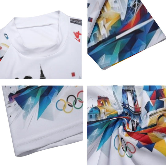 2024 Paris Olympic Men's Tight Surf Clothing With Half Sleeves