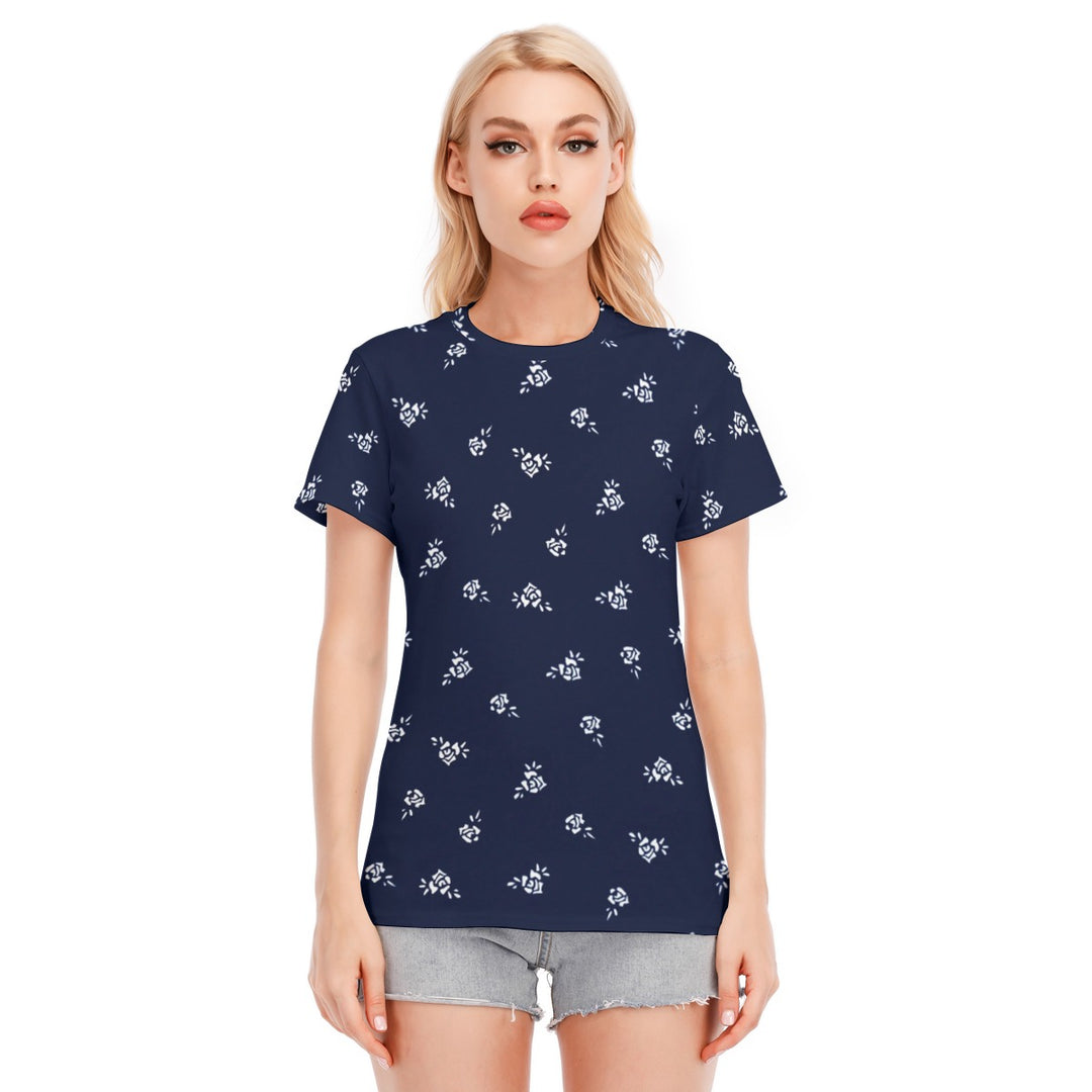 All-Over Print Women's Round Neck T-Shirt | 190GSM Cotton