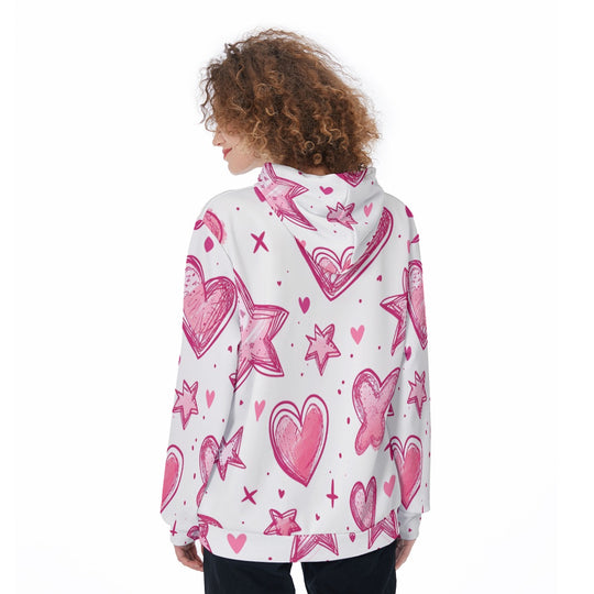 Pink Heart Customized Women's Hoodie