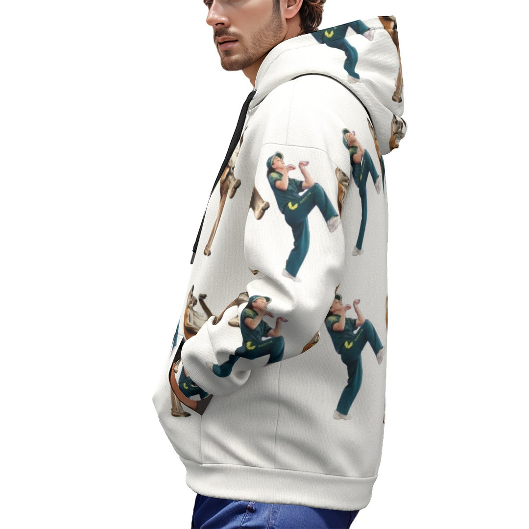 Breakdancing Kangaroo All-Over Print Unisex Plus Fleece Pullover Hoodie