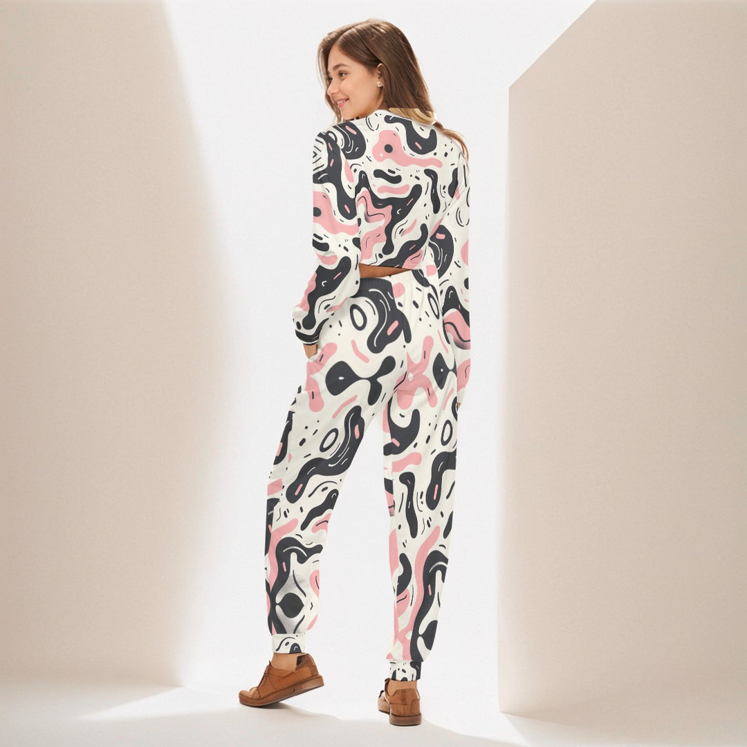 All-Over Print Women's Crop Sweatshirt Suit