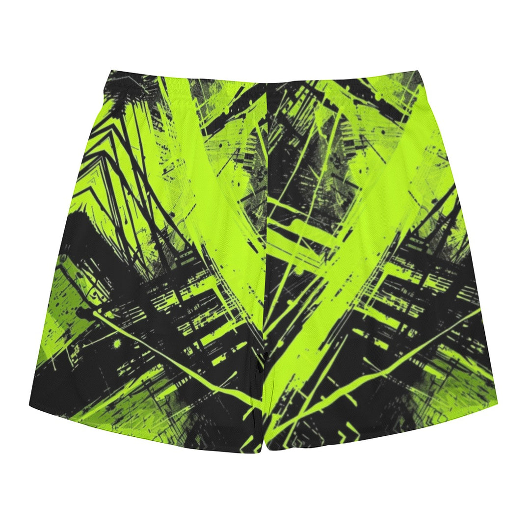 Men's Running Green Ink-jet Sport Shorts