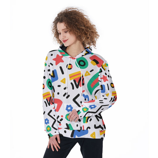 Women's Alphabet Graffiti Print Hoodie