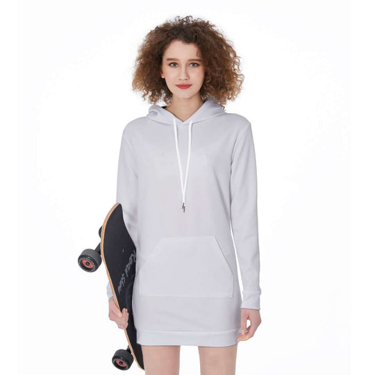 Custom Street Style Women's Long Hooded Letter Sweatshirt Dress - Archiify