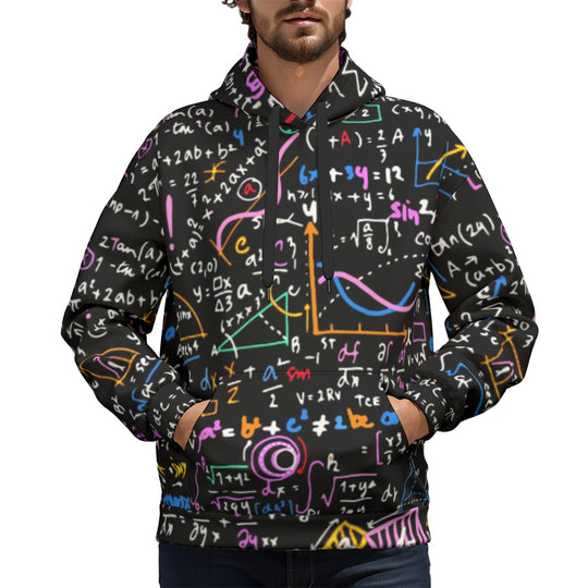 Math Print Unisex Plus Fleece Pullover Hoodie