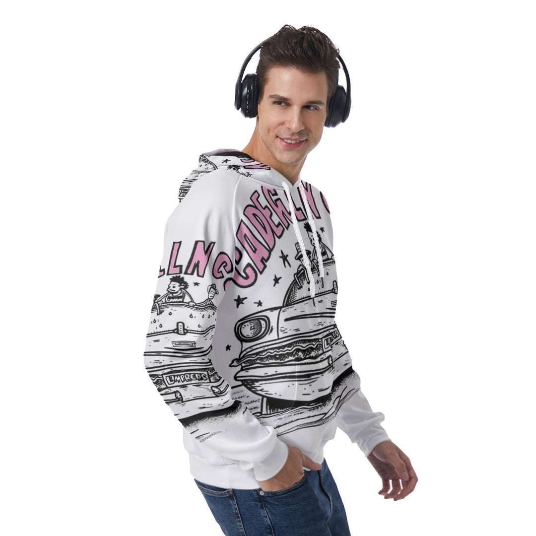 Retro Print Men's Raglan Pullover Hoodie