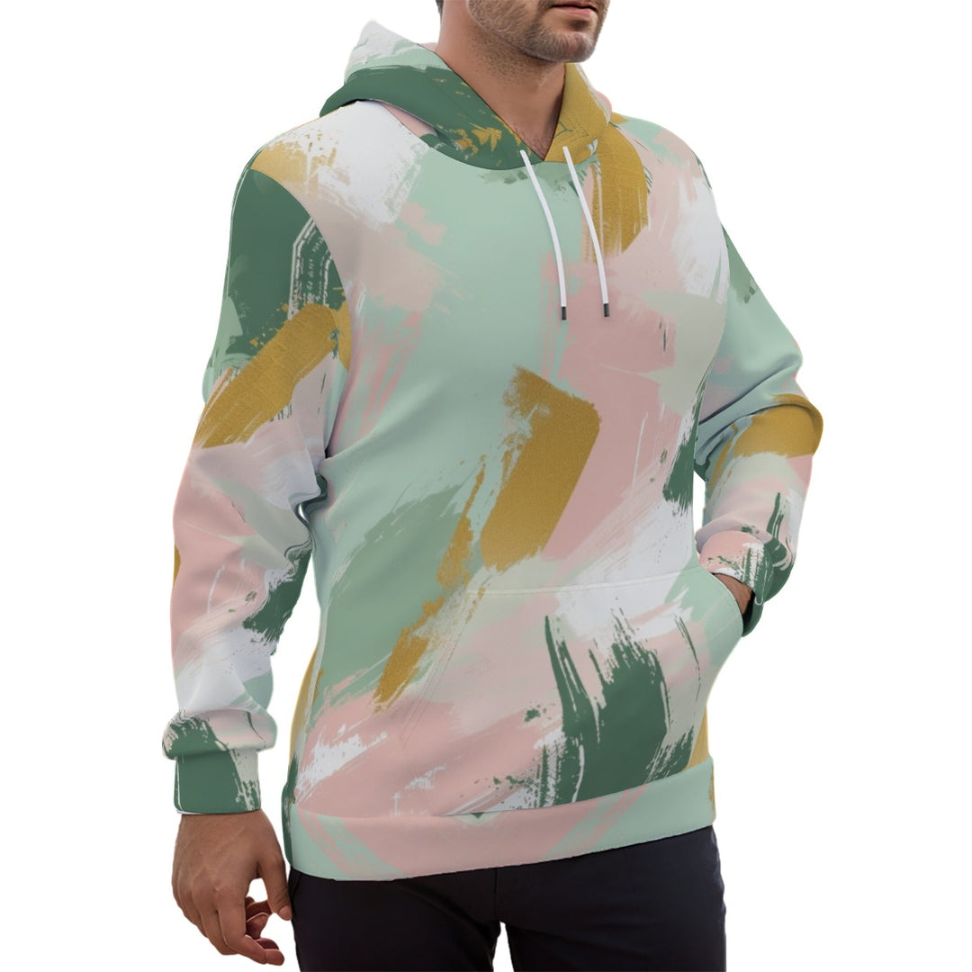 Eco-friendly Brushstroke Print Unisex Pullover Hoodie