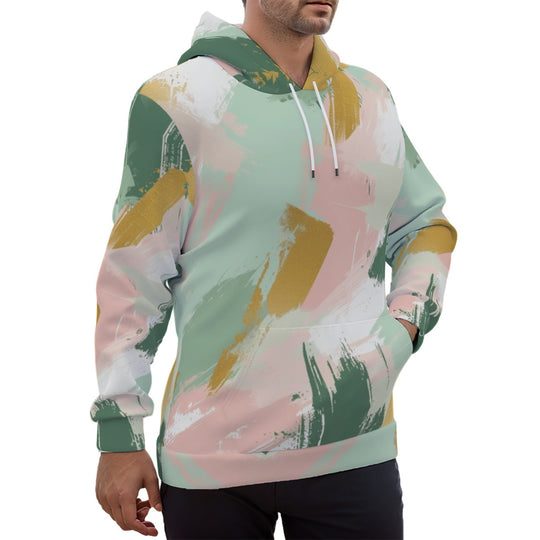 Eco-friendly Brushstroke Print Unisex Pullover Hoodie