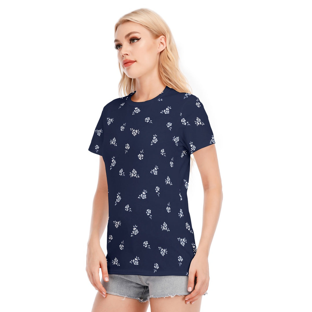 All-Over Print Women's Round Neck T-Shirt | 190GSM Cotton