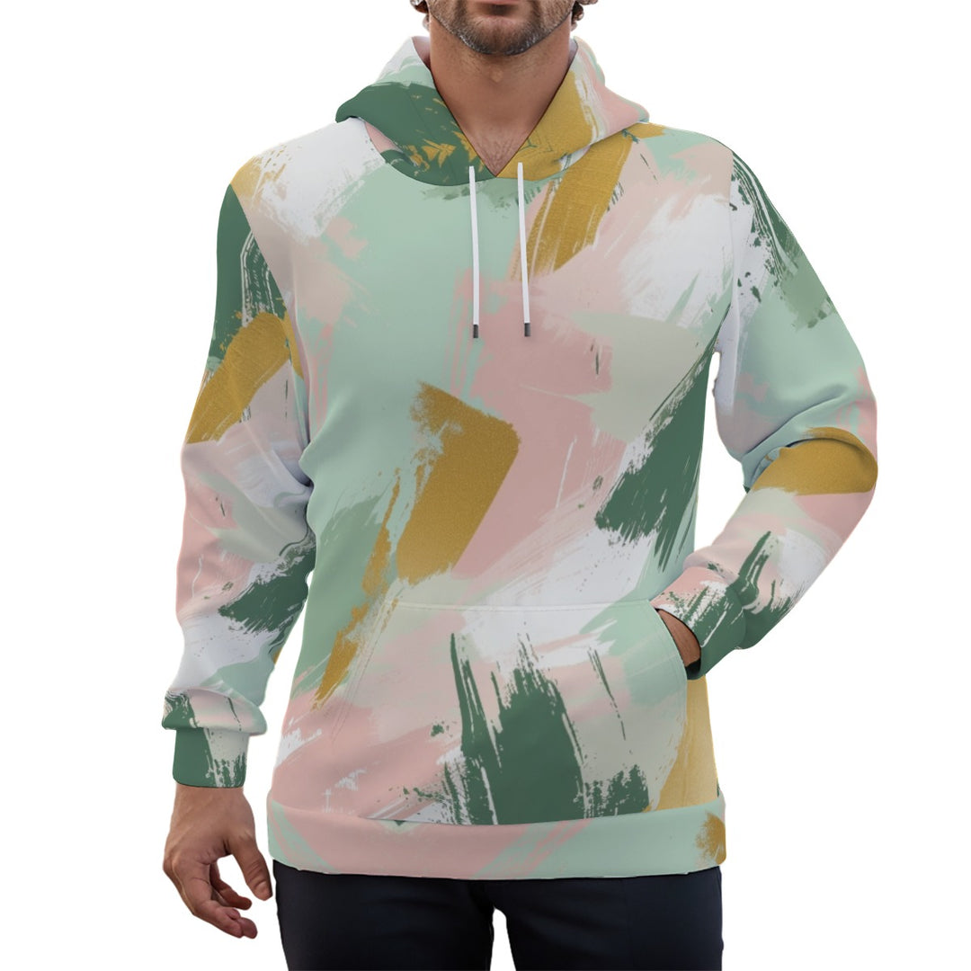 Eco-friendly Brushstroke Print Unisex Pullover Hoodie