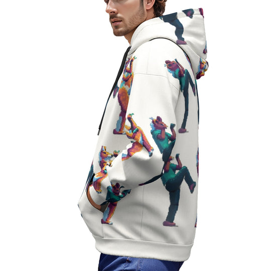 Kangaroo Dance All-Over Print Unisex Plus Fleece Pullover Hoodie