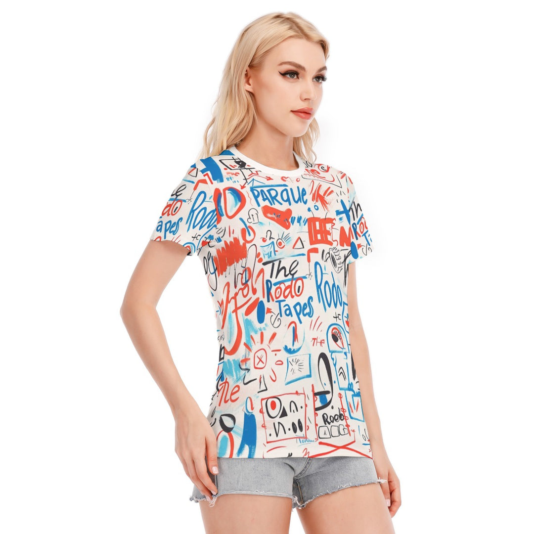 Print Women's Round Neck Running T-Shirt | 190GSM Cotton