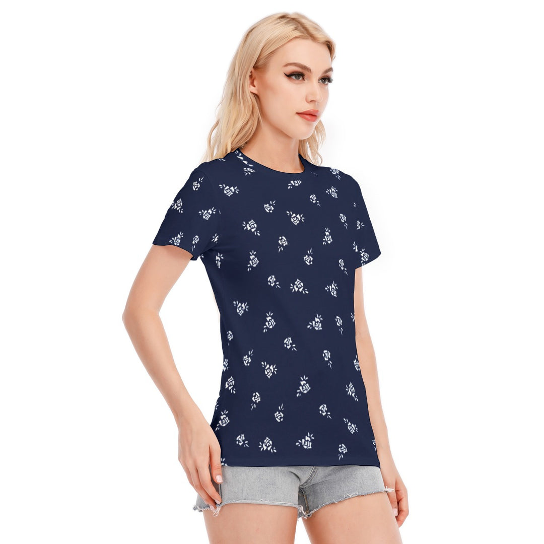 All-Over Print Women's Round Neck T-Shirt | 190GSM Cotton