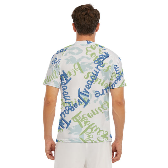 All-Over Print Men's Tight Surf Clothing With Half Sleeves