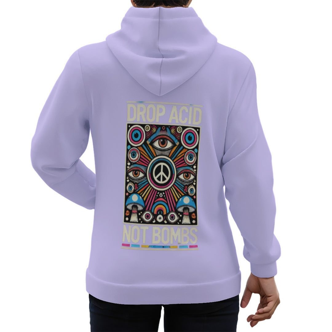 ‘Retro Psychedelia’ Purple Eco-friendly All-Over Print Unisex Pullover Hoodie