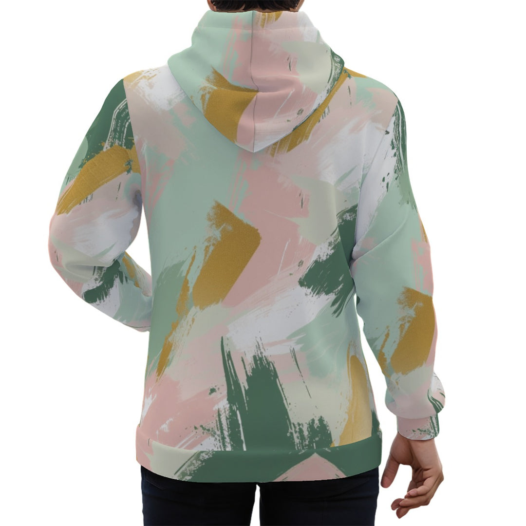 Eco-friendly Brushstroke Print Unisex Pullover Hoodie