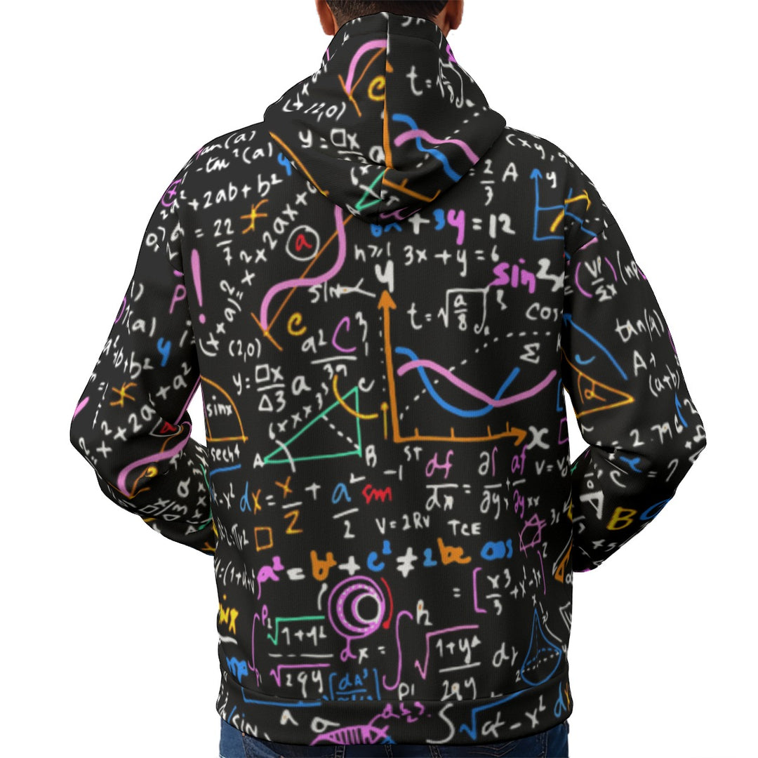 Math Print Unisex Plus Fleece Pullover Hoodie