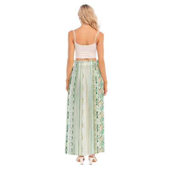 Bohemian Style Striped Print Women's Side Split Skirt